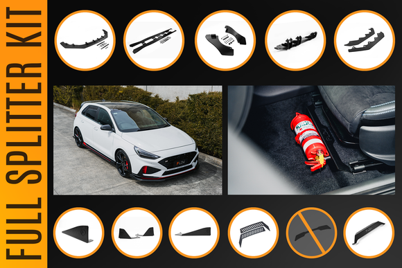 FLOW Designs  i30N Hatch PDE V6 FL2 2025 Full Lip Splitter Set - MODE Auto Concepts