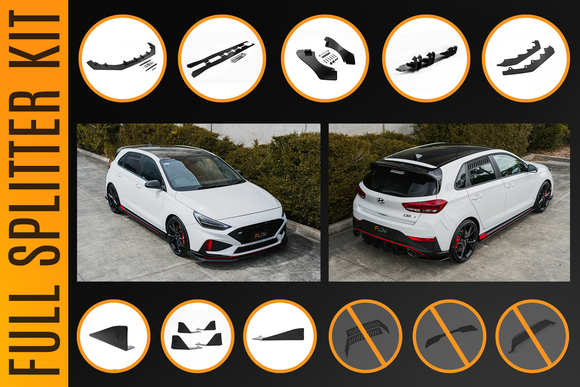 FLOW Designs  i30N Hatch PDE V6 FL2 2025 Full Lip Splitter Set - MODE Auto Concepts