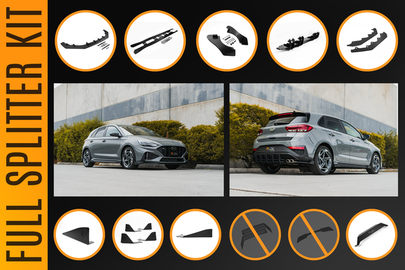 FLOW Designs  i30N-Line Hatch PDe.V6 FL 2024+ Full Lip Splitter Set - MODE Auto Concepts