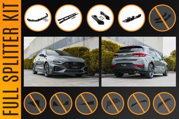 FLOW Designs  i30N-Line Hatch PDe.V6 FL 2024+ Full Lip Splitter Set - MODE Auto Concepts