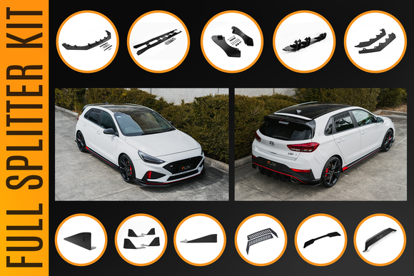 FLOW Designs  i30N Hatch PDE V6 FL2 2025 Full Lip Splitter Set - MODE Auto Concepts