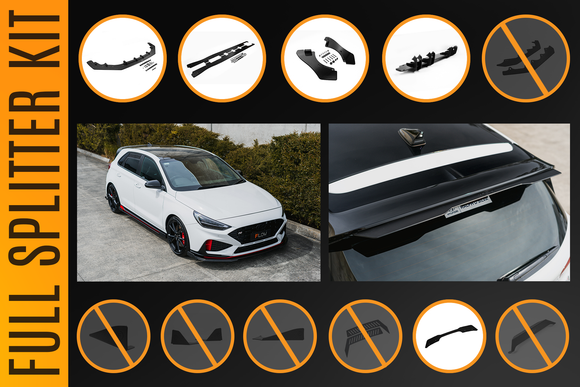 FLOW Designs  i30N Hatch PDE V6 FL2 2025 Full Lip Splitter Set - MODE Auto Concepts