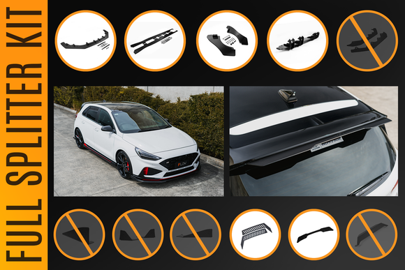 FLOW Designs  i30N Hatch PDE V6 FL2 2025 Full Lip Splitter Set - MODE Auto Concepts