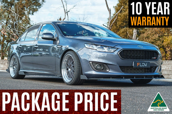 FLOW Designs  Falcon FGX Full Lip Splitter Set (GLOSS BLACK) - MODE Auto Concepts