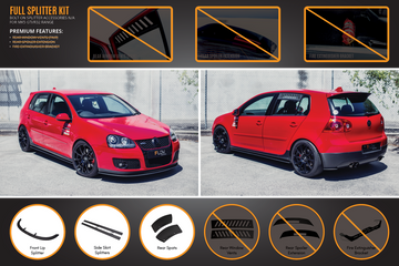 FLOW Designs  MK5 Golf GTI Full Lip Splitter Set - MODE Auto Concepts