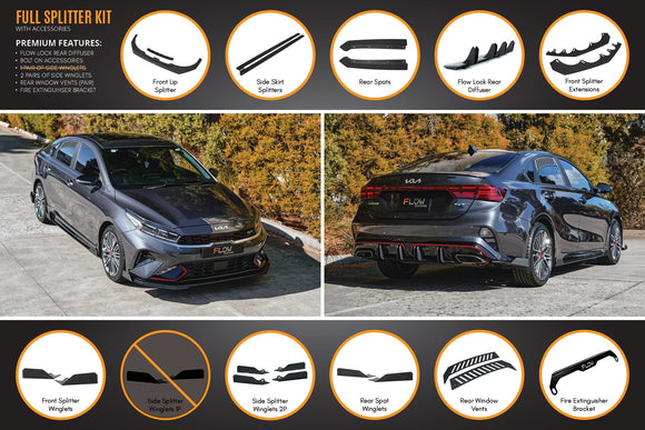 FLOW Designs  Cerato GT Sedan FL Full Lip Splitter Set - MODE Auto Concepts