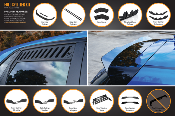 FLOW Designs  i30 SR Hatch (2017-2018) Full Lip Splitter Set - MODE Auto Concepts