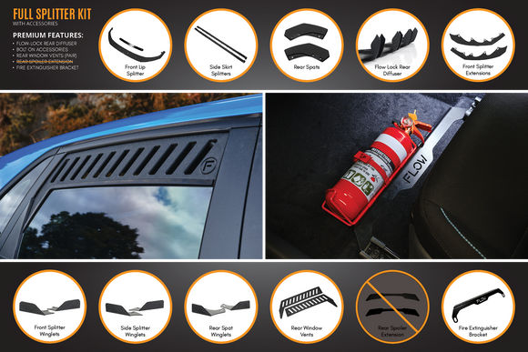 FLOW Designs  i30 SR Hatch (2017-2018) Full Lip Splitter Set - MODE Auto Concepts