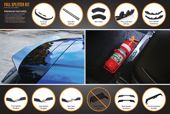 FLOW Designs  i30 SR Hatch (2017-2018) Full Lip Splitter Set - MODE Auto Concepts