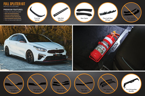 FLOW Designs  Cerato GT Sedan PFL Full Lip Splitter Set - MODE Auto Concepts