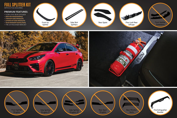 FLOW Designs  Cerato GT Hatch PFL Full Lip Splitter Set - MODE Auto Concepts