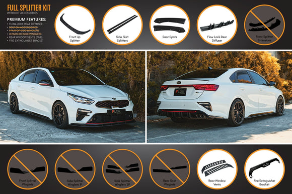FLOW Designs  Cerato GT Sedan PFL Full Lip Splitter Set - MODE Auto Concepts
