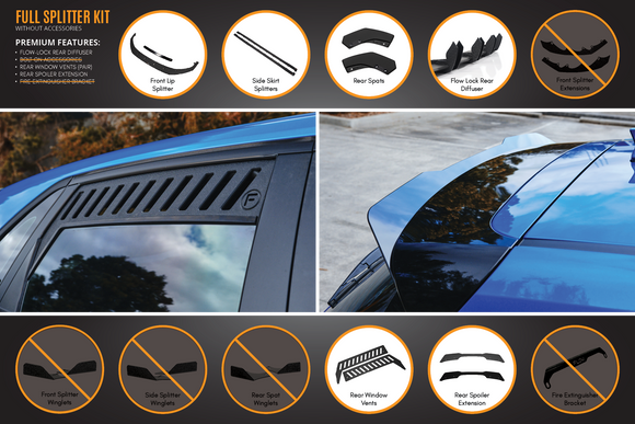 FLOW Designs  i30 SR Hatch (2017-2018) Full Lip Splitter Set - MODE Auto Concepts