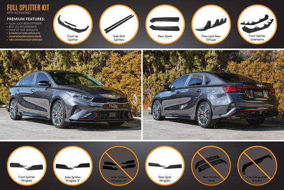 FLOW Designs  Cerato GT Sedan FL Full Lip Splitter Set - MODE Auto Concepts