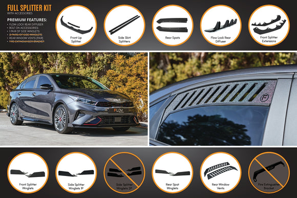 FLOW Designs  Cerato GT Sedan FL Full Lip Splitter Set - MODE Auto Concepts