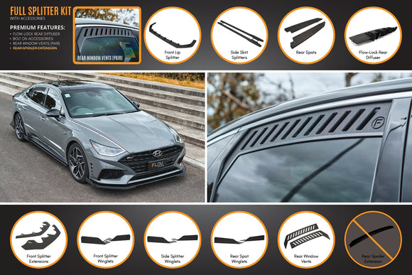 FLOW Designs  DN8 Sonata N Line 2020-2023 Full Lip Splitter Set - MODE Auto Concepts