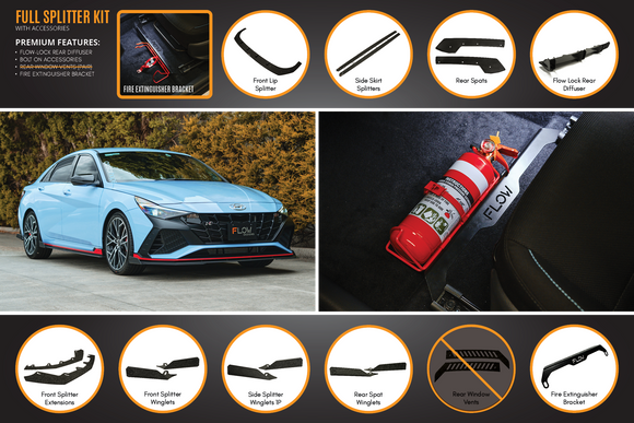 FLOW Designs  CN7 i30N Sedan 2021-2023 Full Lip Splitter Set - MODE Auto Concepts