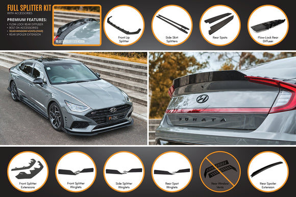 FLOW Designs  DN8 Sonata N Line 2020-2023 Full Lip Splitter Set - MODE Auto Concepts