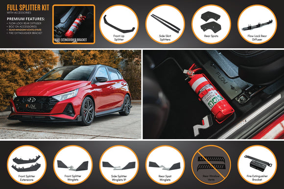 FLOW Designs  i20 N BC3 Pre-Facelift Full Lip Splitter Set - MODE Auto Concepts