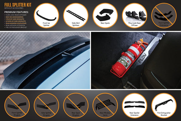 FLOW Designs  i30N Hatch PD (2018-2020) Full Lip Splitter Set - MODE Auto Concepts