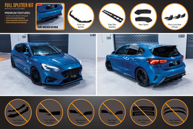 FLOW Designs  MK4 Focus ST-Line Full Lip Splitter Set - MODE Auto Concepts