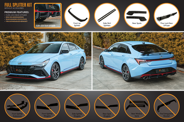 FLOW Designs  CN7 Elantra N Sedan 2021 Full Lip Splitter Set - MODE Auto Concepts