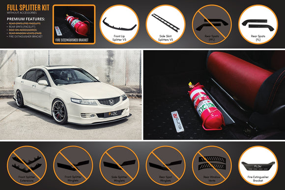 FLOW Designs  Honda Accord Euro FACELIFT CL7/CL9 Full Lip Splitter Set - MODE Auto Concepts