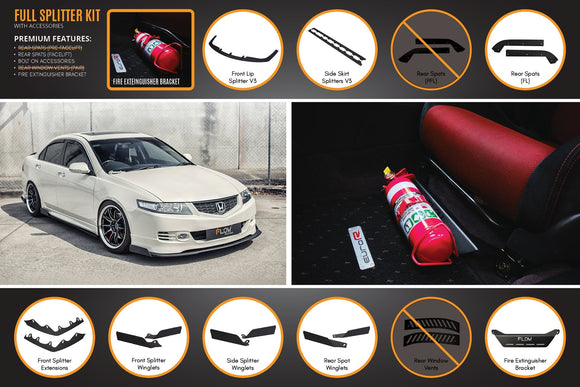 FLOW Designs  Honda Accord Euro FACELIFT CL7/CL9 Full Lip Splitter Set - MODE Auto Concepts