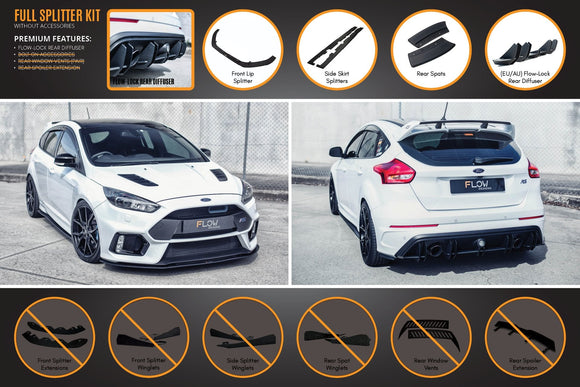 FLOW Designs  MK3 Focus RS Full Lip Splitter Set - MODE Auto Concepts