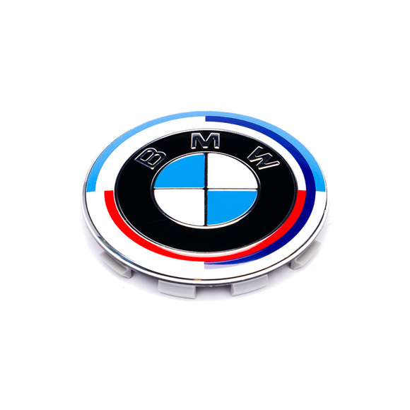 Emblex BMW 50th Anniversary Style Wheel Center Cap 68mm for BMW 1 2 3 4 5 6 7 8-Series 1M M2 M3 M4 X5M X6M Z3 Z4 Z8 - MODE Auto Concepts