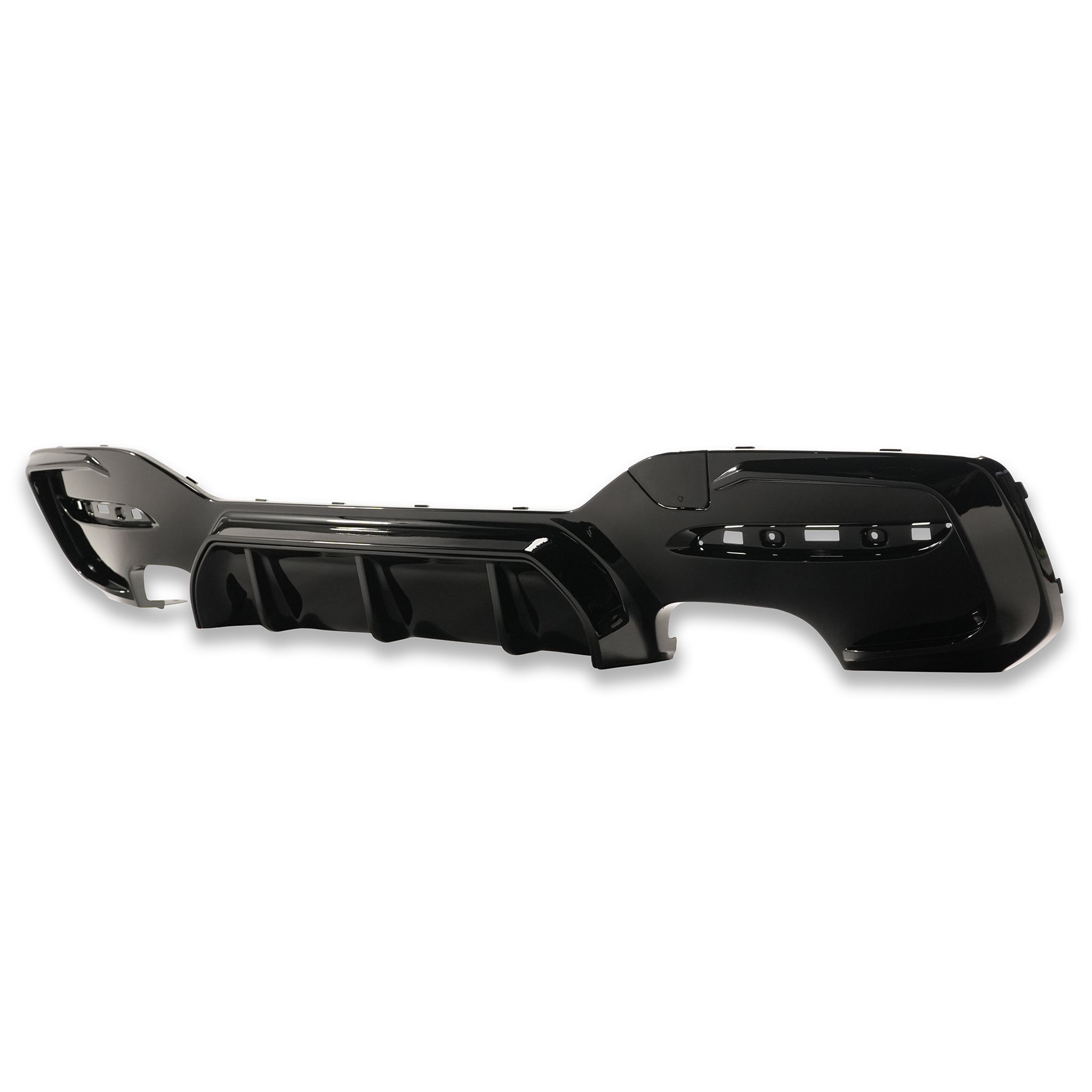 Kit Diffuseur Lèvre Pare-chocs Arrière BMW F10 F11 F18 M Sport 2010-2018 - Noir Brillant Avec LED