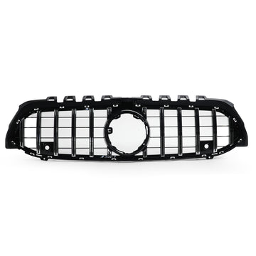 Exon Gloss Black w. Chrome Strip Panamericana GT Style Grille for Mercedes Benz A-Class & A35 AMG W177 (18-23) - MODE Auto Concepts
