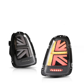 Luminosa Union Jack Style LED Tail Light Blackline w. Black Trim for MINI Cooper S JCW R56 R57 R58 R59 Hatch - MODE Auto Concepts