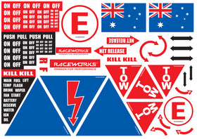 Motorsport Australia CAMS Approved Track Day Sticker / Decal Sheet