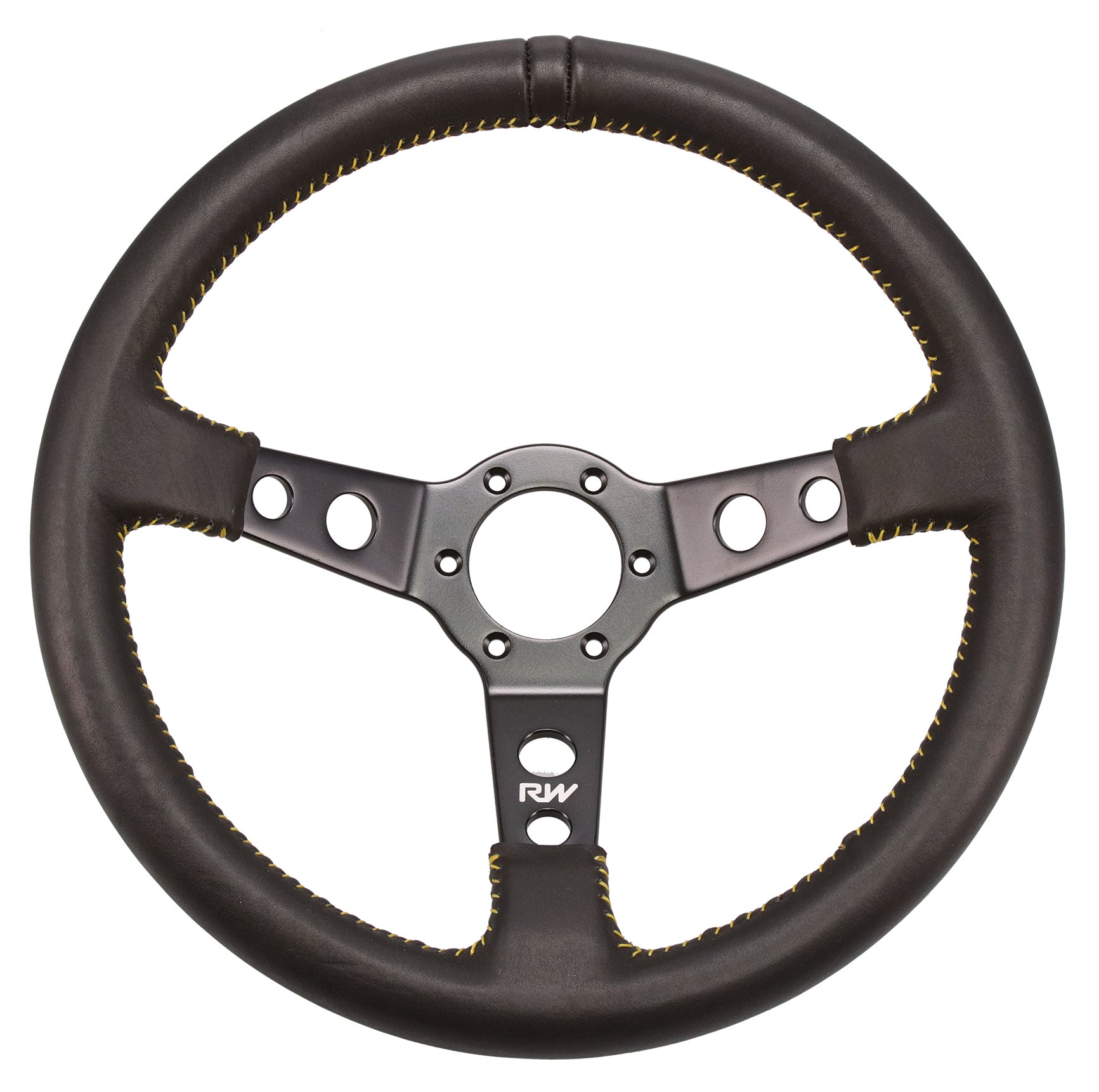 Motorsport Steering Wheel 196 Black Leather 350mm Deep Dish | MODE Auto  Concepts
