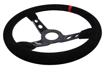 Motorsport Steering Wheel 196 Black Suede 350mm Deep Dish - 0