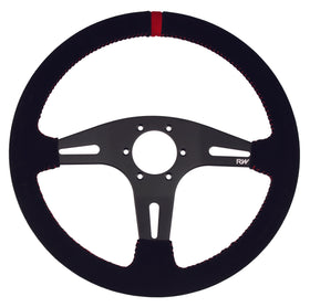 Motorsport Steering Wheel 195 Black Suede 350mm Flat