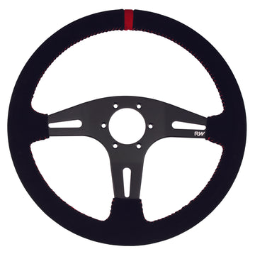 Motorsport Steering Wheel 195 Black Suede 350mm Flat
