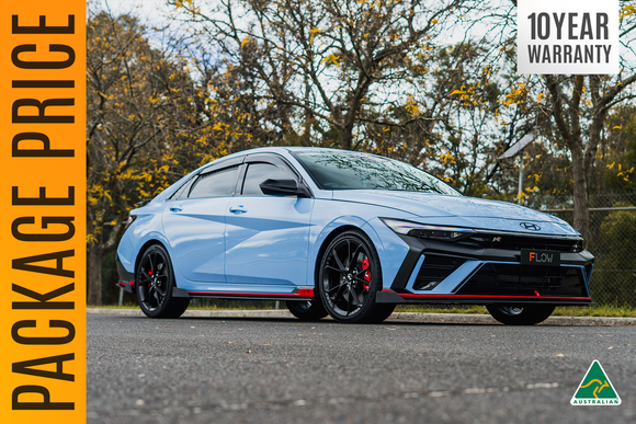 FLOW Designs  CN7 V2 Elantra N Sedan Facelift V2 - 2024 Full Lip Splitter Set - MODE Auto Concepts