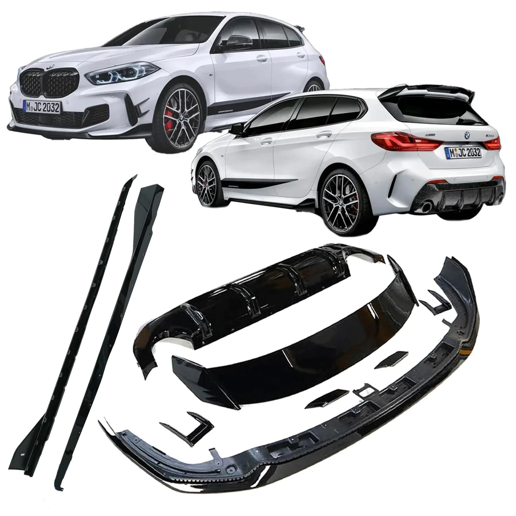 Exon Gloss Black Full Bodykit for BMW 1-Series M135i xDrive F40