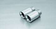 tail pipe set L/R consisting of 4 tail pipes Ø 90 mm, chromed, with adjustable spherical clamp connection