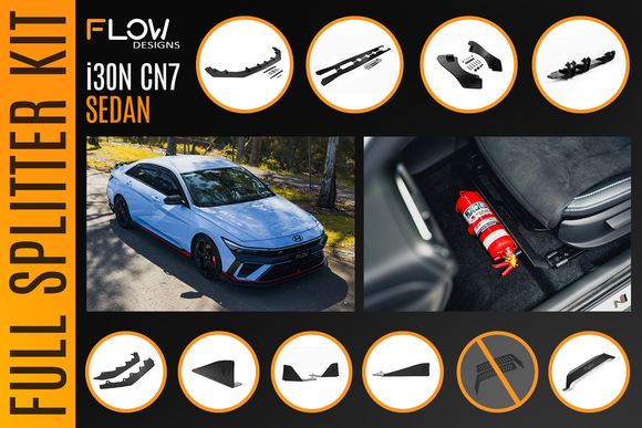 FLOW Designs  CN7 V2 i30N Sedan FL 2024 Full Lip Splitter Set - MODE Auto Concepts