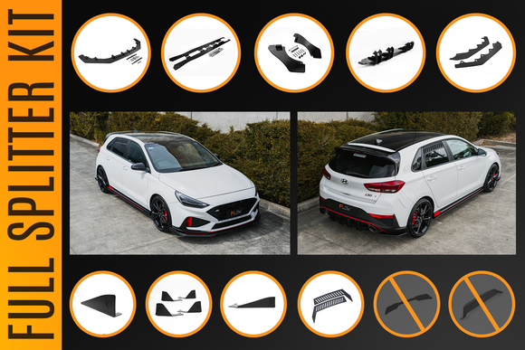 FLOW Designs  i30N Hatch PDE V6 FL2 2025 Full Lip Splitter Set - MODE Auto Concepts