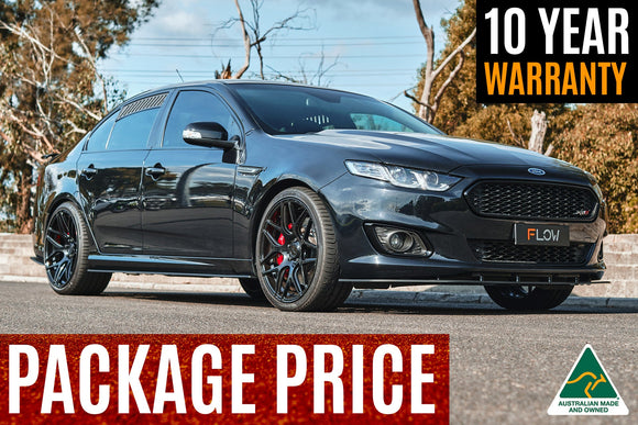 FLOW Designs  Falcon FGX Full Lip Splitter Set (TEXTURED BLACK) - MODE Auto Concepts