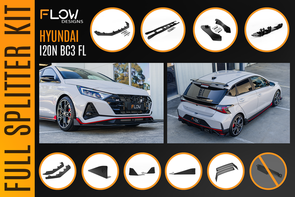 FLOW Designs  i20 N BC3 Facelift - Full Lip Splitter Set - MODE Auto Concepts