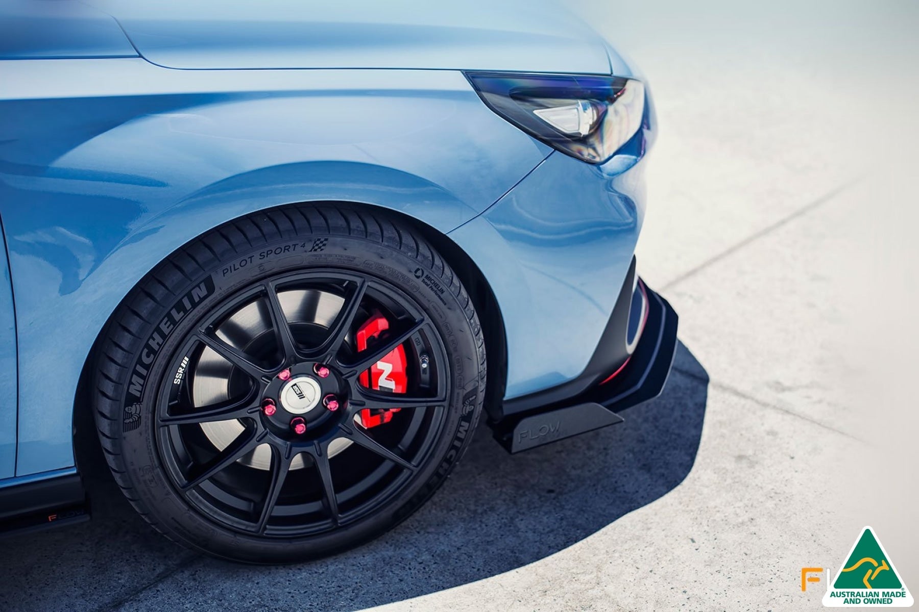 FLOW Designs  i30N Hatch PD (2018-2020) Front Lip Splitter & Reinforcement Brackets - MODE Auto Concepts