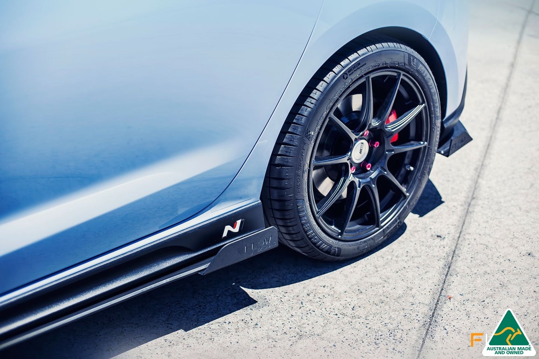 FLOW Designs  i30N Hatch PD (2018-2020) Side Skirt Splitters (Pair) - MODE Auto Concepts