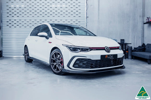 FLOW Designs  MK8 Golf GTI Front Lip Splitter Extensions (Pair) - MODE Auto Concepts