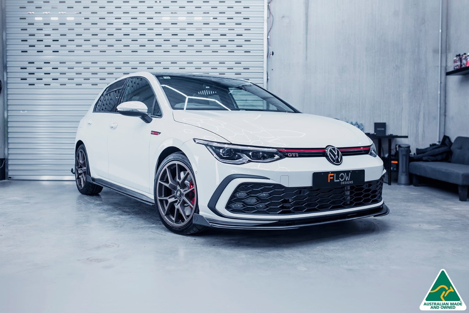 FLOW Designs  MK8 Golf GTI Front Lip Splitter Winglets (Pair) - MODE Auto Concepts