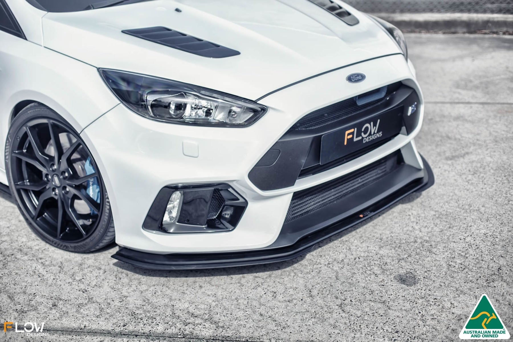 FLOW Designs  MK3 Focus RS Front Lip Splitter (3 Piece) & Bumper Reinforcement Bracket